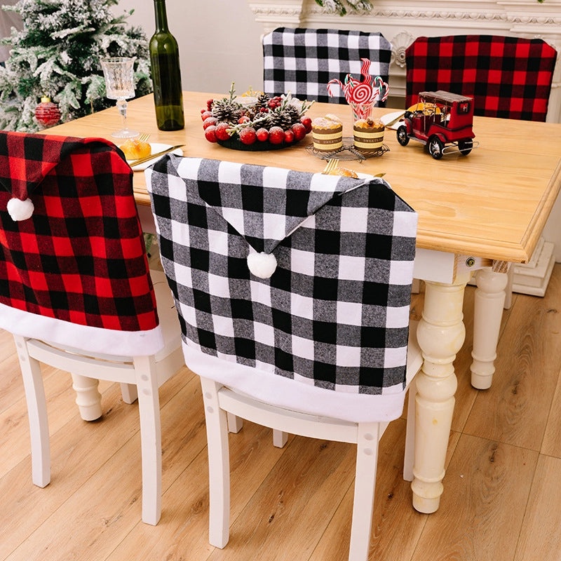 Holiday Minimalist Color Block Chair Cover Polyester Classic Style for Christmas Daily Use|Home Decor Accessories