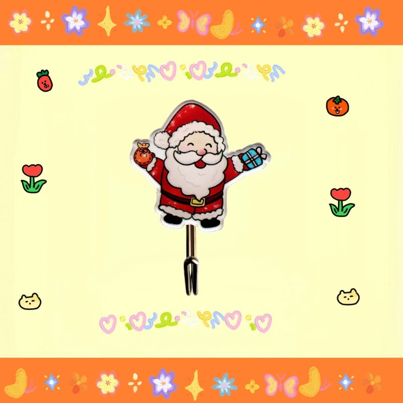 Festive Christmas Tree Santa Snowman Acrylic Wall Hooks|Home Decor Accessories