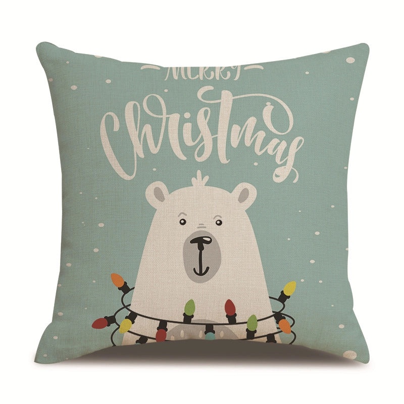 Minimalist Christmas Tree and Snowman Linen Pillow Covers | Home Decor & Sofa Accessories