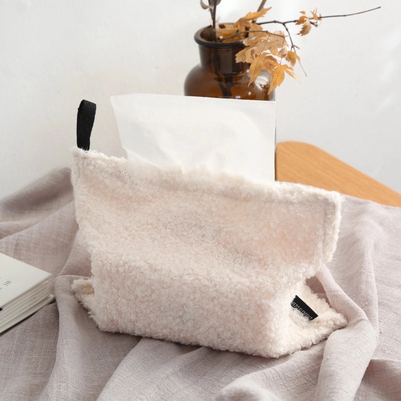 Nordic Velvet Loop Tissue Box Cover for Living Room Desktop | Home Decor Accessories