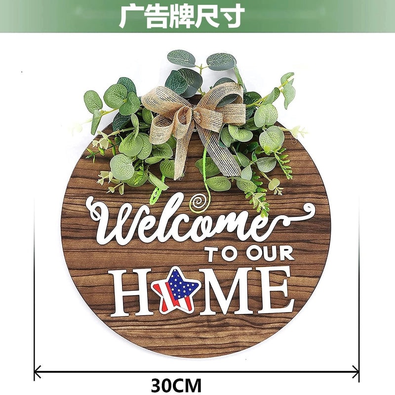 Artificial Flower Wooden Door Hanging DIY Magnetic Letter Sign Home Holiday Decor|Home Decor