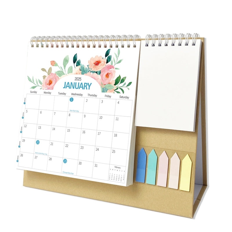 Minimalist Letter Paper Desk Calendar for New Year | Home Office Decor