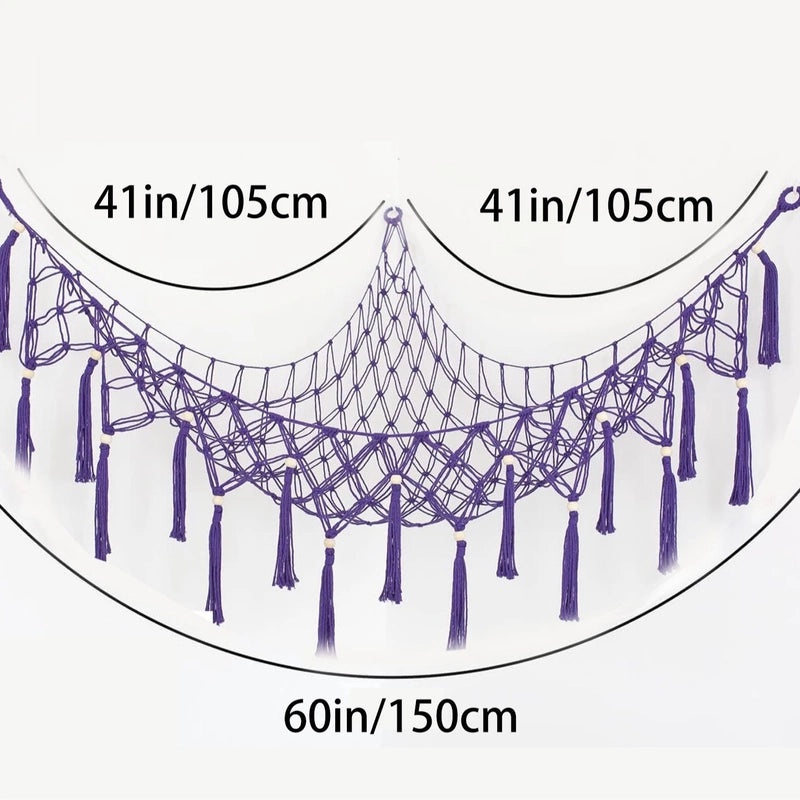 Bohemian Triangle Mesh Plush Toy Hammock Handwoven Lace Hanging Storage Organizer|Home & Living Storage