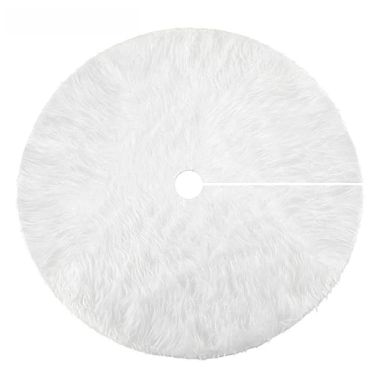 Christmas Plush Tree Dress White 60 Inch Long Hair Christmas Tree Decoration | Christmas Decorations