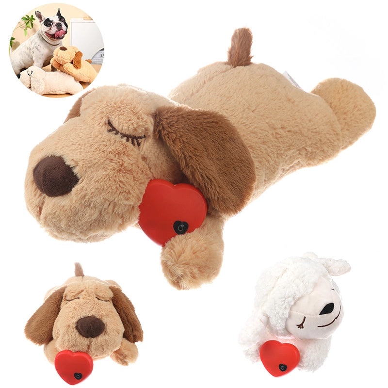 Heartbeat Puppy Plush Toy for Anxiety Relief and Calm Sleep | Pet Training Toys