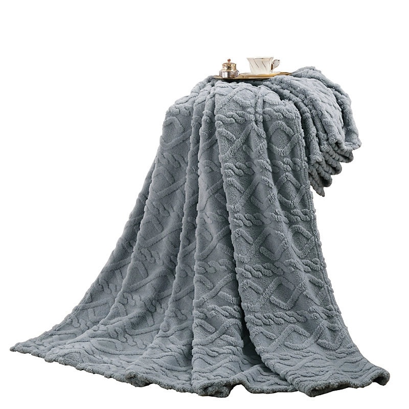 Single Layer Solid Color Fleece Blanket | Home & Office Nap Blanket Air Conditioning Cover | Blankets & Throws