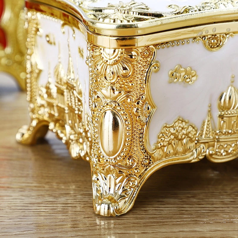 Golden Edge Small Napkin Tissue Box for Home Desktop Use | Home & Living Accessories