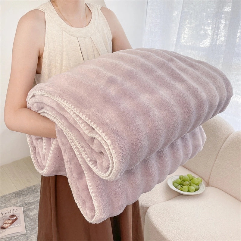 Cozy Solid Color Polyester Throw Blanket for Couch and Sofa Decor | Home Textiles & Accessories