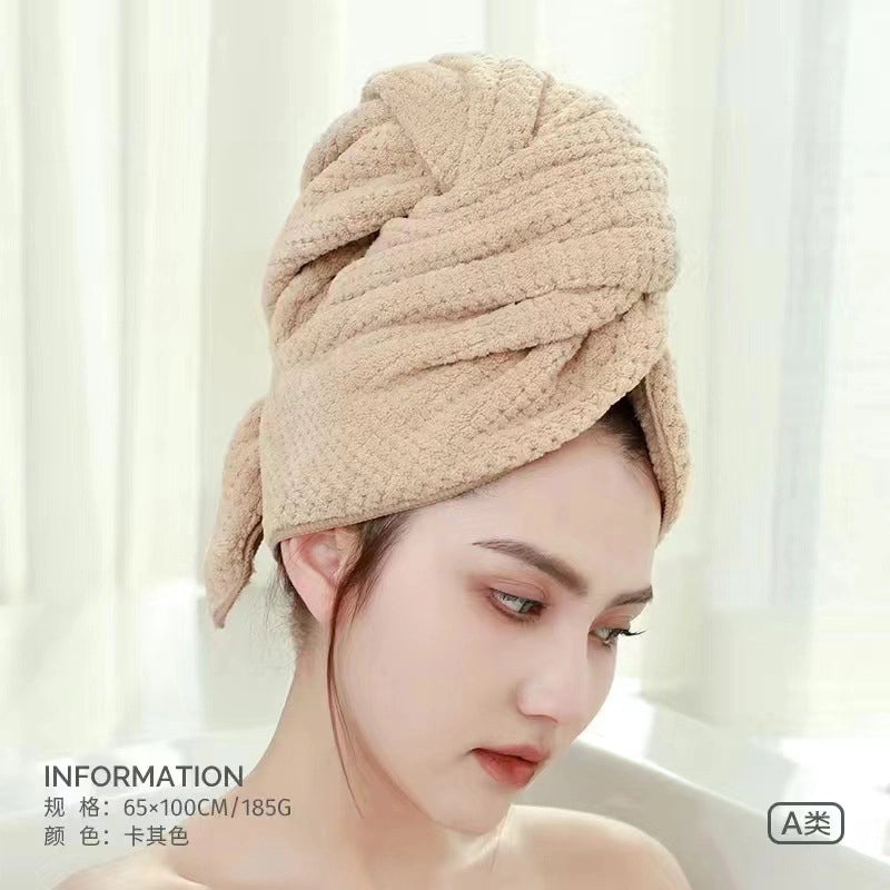 Quick-Dry Hair Drying Cap for Long Hair Thick Absorbent Shower Towel Lint-Free Bath Headscarf|Hair Care Accessories