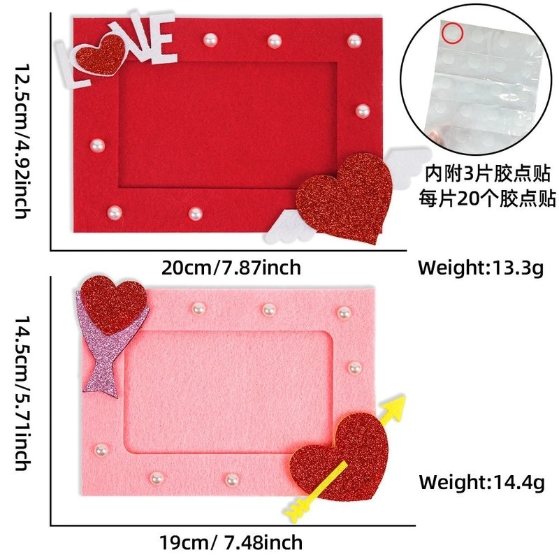 Valentine's Day Heart Letter Felt Frame Set Minimalist Classic Table Decoration Holiday Festival | Home Decor
