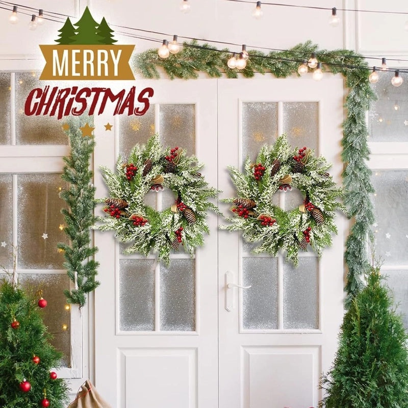 Christmas Wreath Door Hanging Christmas Decoration Holiday Pendant Window Props Festive Home Decor|Holiday Decorations