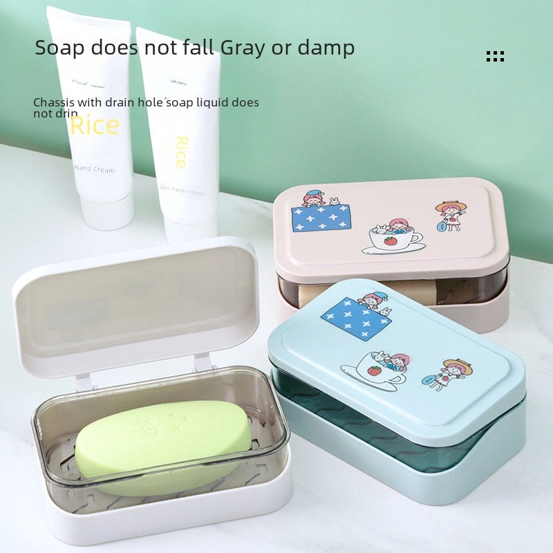 Transparent Flip Lid Soap Box for Bathroom and Balcony | Home & Kitchen Storage