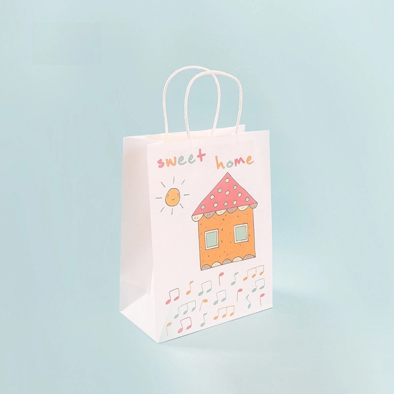 Cartoon Kraft Paper Gift Bags for Kindergarten Activities Baby Birthday Party Candy Backing | Party Supplies