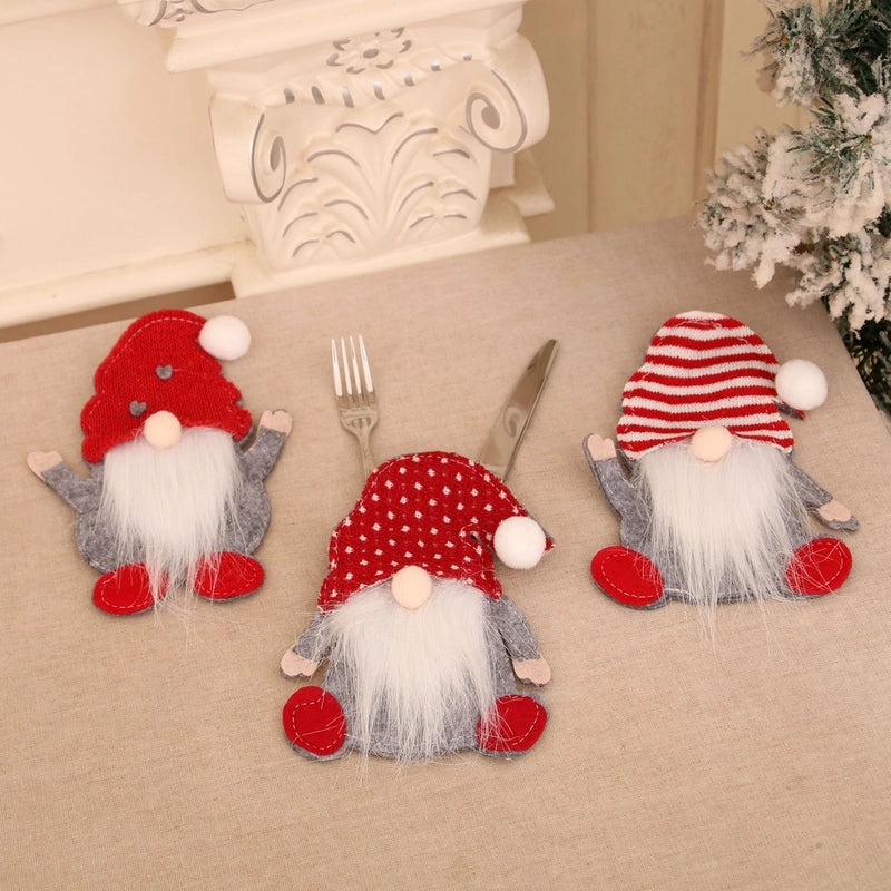 Christmas Doll Party Cutlery Bags Festive Table Decor | Holiday Party Supplies