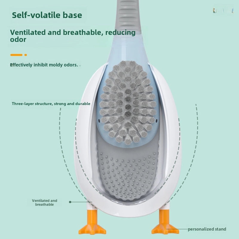 Creative Silicone Diving Duck Toilet Brush with Wall Mount and Base for Bathroom Cleaning|Home & Kitchen - Bathroom Accessories