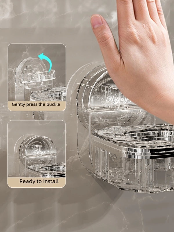 Punch-Free Wall-Mounted Hair Dryer Holder Strong Suction Cup Storage Rack Organizer|Bathroom Accessories