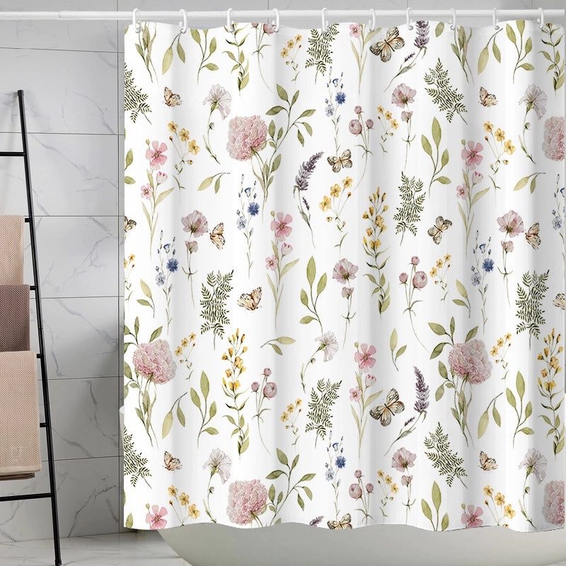 Waterproof Tropical Jungle Leaf Shower Curtain with Hooks 3D Printed Polyester for Bathroom|Shower Curtains & Accessories