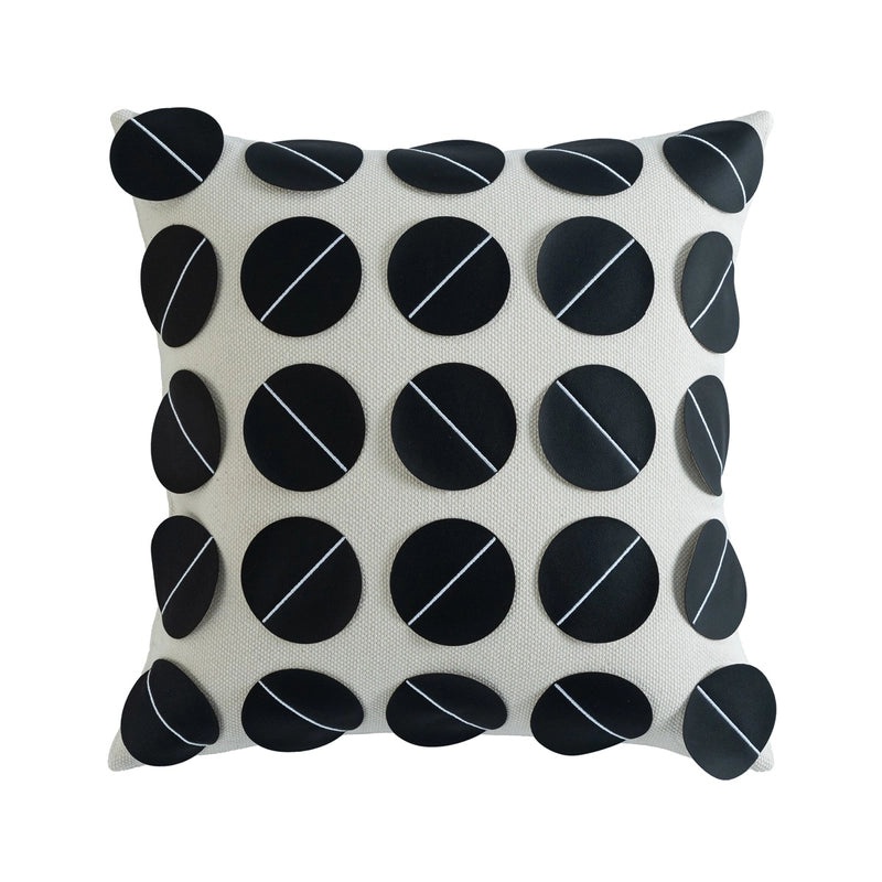 Geometric Pattern Solid Color PU Leather Pillow Covers for Couch Sofa Decor|Home Decor & Cushion Covers