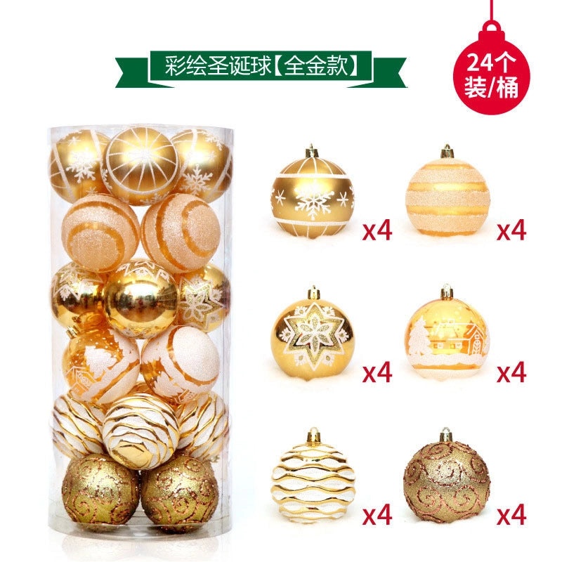 Creative 24-Piece 6cm Painted Transparent Christmas Ball Ornaments for Window Decoration|Christmas Decorations