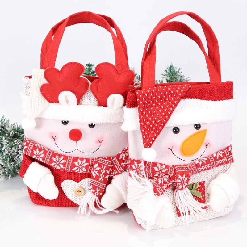 Nordic Christmas Gift Bags with Santa Claus Snowman and Elk Design | Holiday Party Supplies