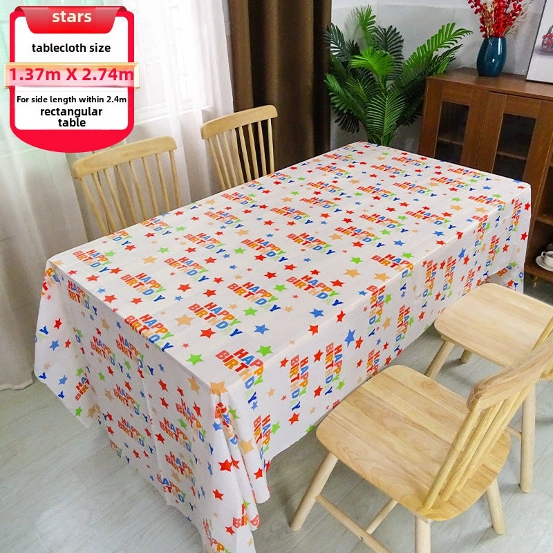 Kids Birthday Disposable Rectangular Tablecloth for Party Classroom Decoration|Party Supplies