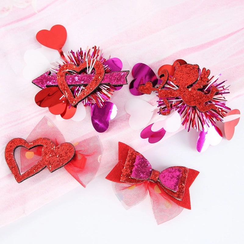 Sweet Heart Bow Knot Felt Hairpin for Valentine's Day Party Date | Hair Accessories