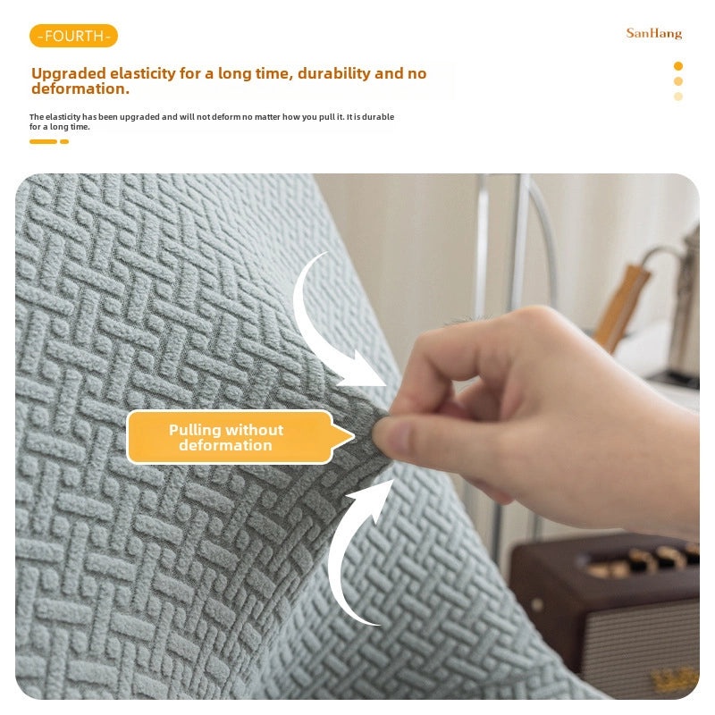 Jacquard Polar Fleece Thickened Stretch Chair Cover One-piece Anti-fouling Hotel Home Dining Chair Protector|Home Decor & Furniture Accessories