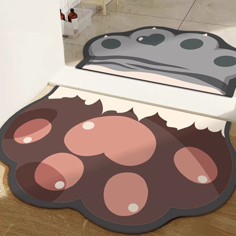 Absorbent Diatom Mud Bathroom Mat Non-slip Soft Floor Mat Toilet Door Rug Cute Cat Claw Design|Home & Living Bath Rugs