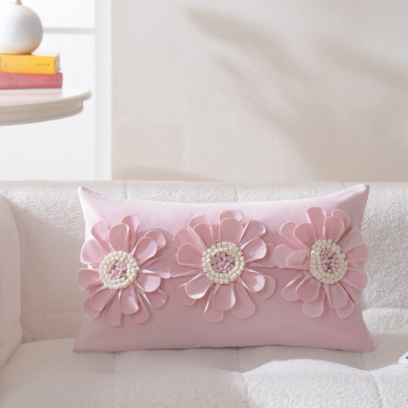 Heart-Shaped Solid Color Flower Pillow Covers for Couch and Sofa Decor | Home Decor & Cushion Covers