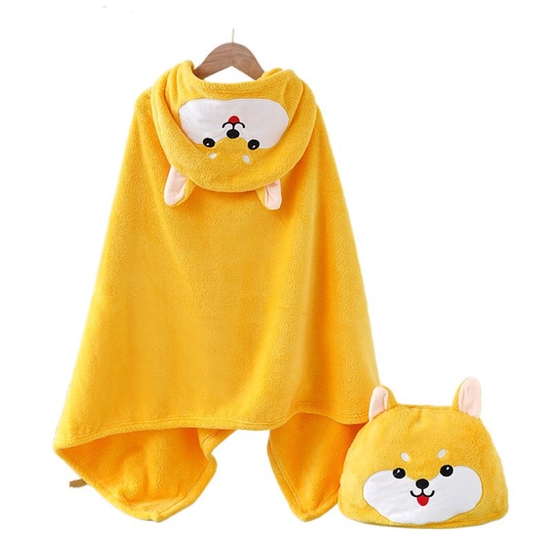 Kids Hooded Coral Fleece Bathrobe Soft Wearable Bath Towel Cartoon Swim Cloak New Arrival|Baby Bathrobes & Towels