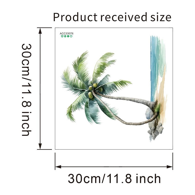 Tropical Coconut Tree PVC Wall Decal for Living Room | Home Decor Wall Stickers