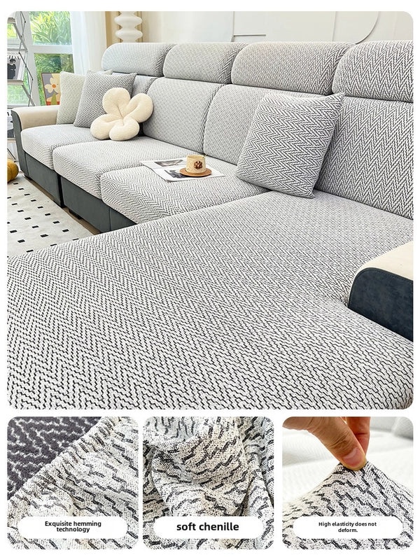 Luxury Chenille Sofa Cover Universal Fit All-season Non-slip Full Wrap Cushion Protector|Home Decor Sofa Covers