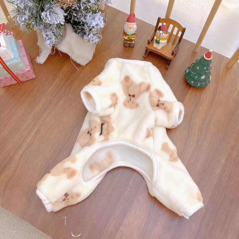 Double-sided Velvet Pet Clothes Warm Four-legged Home Wear for Small Medium Dogs and Cats Autumn Winter|Pet Apparel & Accessories