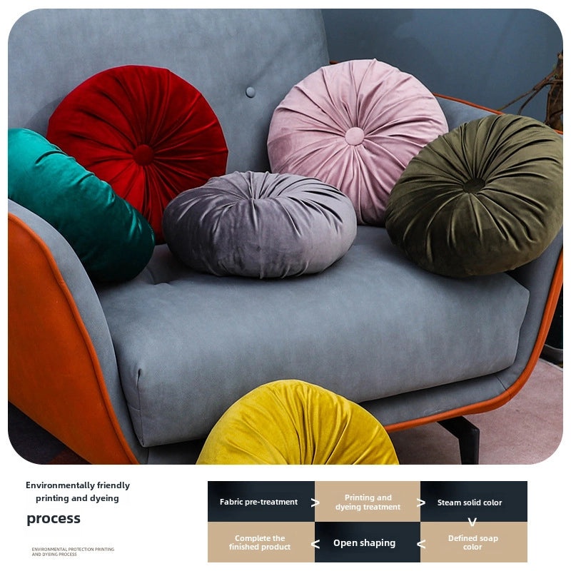 Nordic Velvet Round Seamless Sofa Cushion Light Luxury Solid Color Simple Irregular Design|Home Decor Cushions