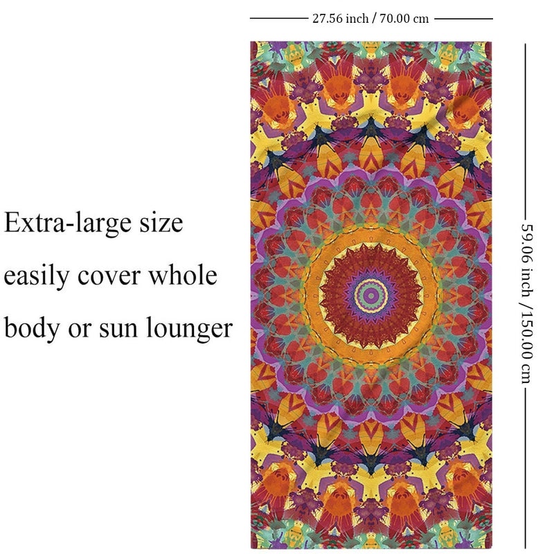 Geometric Patterned Superfine Fiber Beach Towel for Casual Outdoor Use|Beach Towels & Accessories