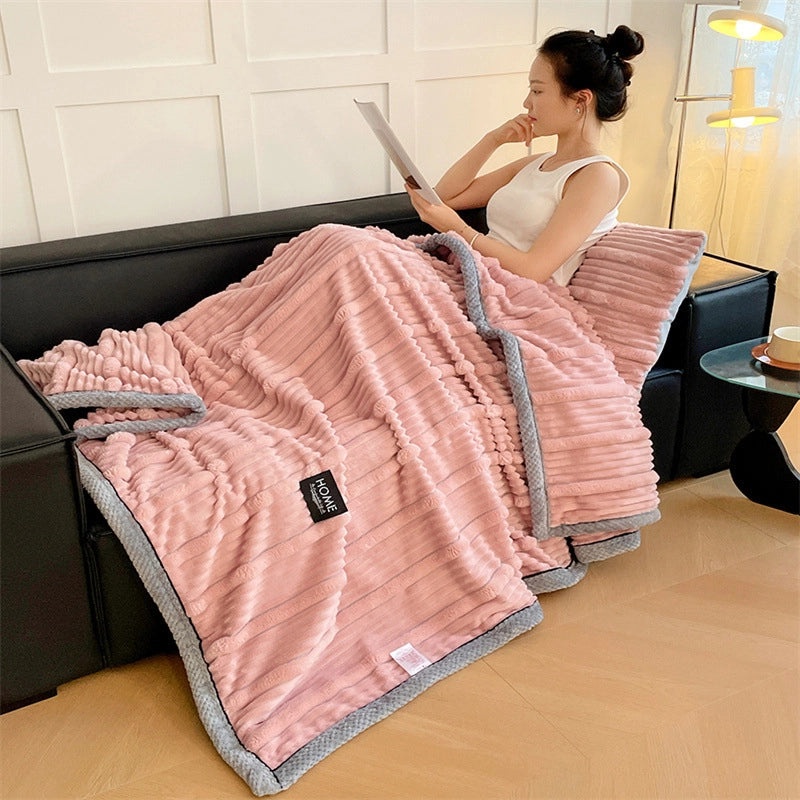 Cozy Heart-Shaped Animal Print Milk Fiber Blanket for Bedding | Home Textiles & Bedding