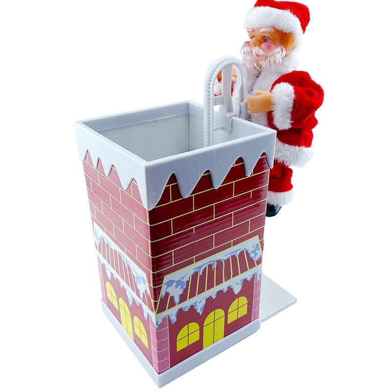 Christmas Fiber Optic Climbing Ladder Red White Double and Single with Santa Deer and Sleigh Decorations|Holiday Decorations