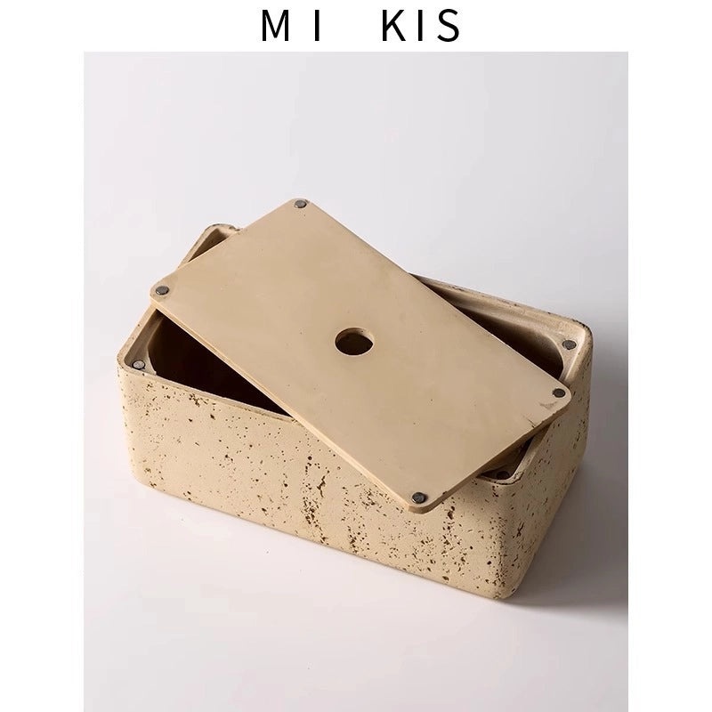 Elegant Solid Color Resin Tissue Box for Living Room | Home Decor Accessories
