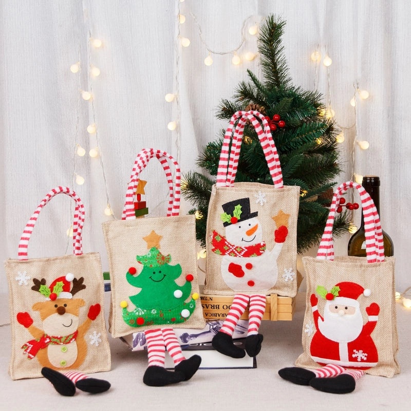 Christmas Cartoon Christmas Tree Santa Claus Snowman Gift Bags Festival Wrapping Supplies|Holiday Gift Wrapping Supplies