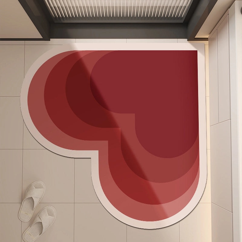 Elegant Heart-Shaped Diatomaceous Earth Bath Floor Mat Non-Slip Quick-Dry Absorbent Mat|Home & Living Bath Accessories