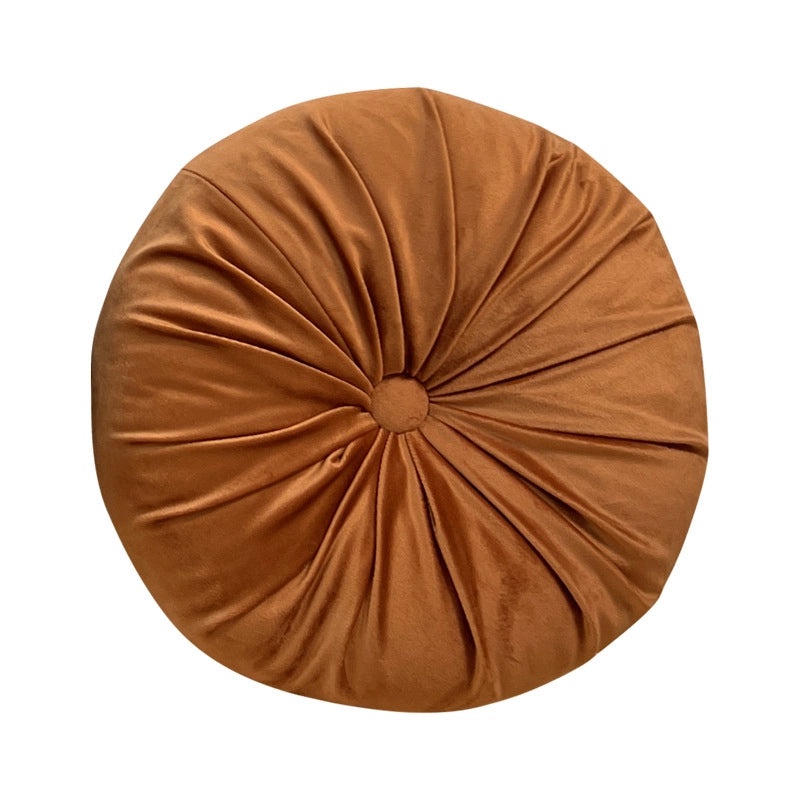Round Pumpkin Plush Pillow Soft Solid Color Flannel Cushion for Living Room Sofa|Home Decor Cushions
