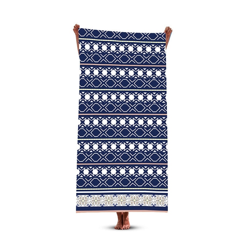 Geometric Pattern Polyester Beach Towel for Casual Vacation Use|Beach Accessories