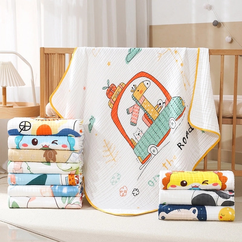 Newborn Baby Soft Cotton Bath Towel Absorbent Gauze Wrap Summer Lightweight Quilt|Baby Bath & Towels