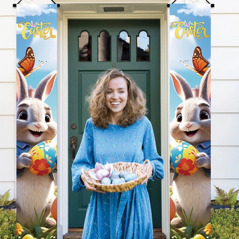 Easter Rabbit Hanging Ornaments Pair Cute Polyester Couplets Decorations|Home Decor