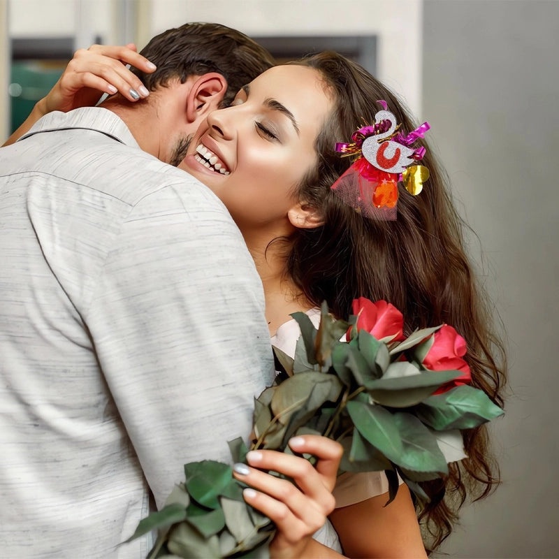 Valentine's Day Rose Heart Hairpin Classic Letter Design Felt Cloth Party Accessory 1 Piece|Hair Accessories