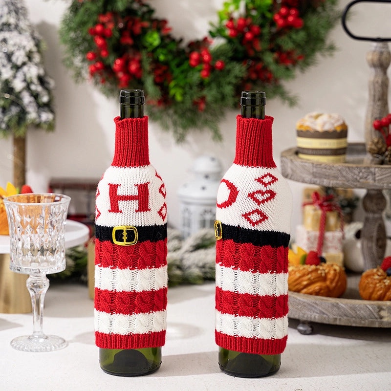 Christmas Nordic Style Cute Letter Polyester Party Festival Bottle Cover|Home Decor & Party Supplies