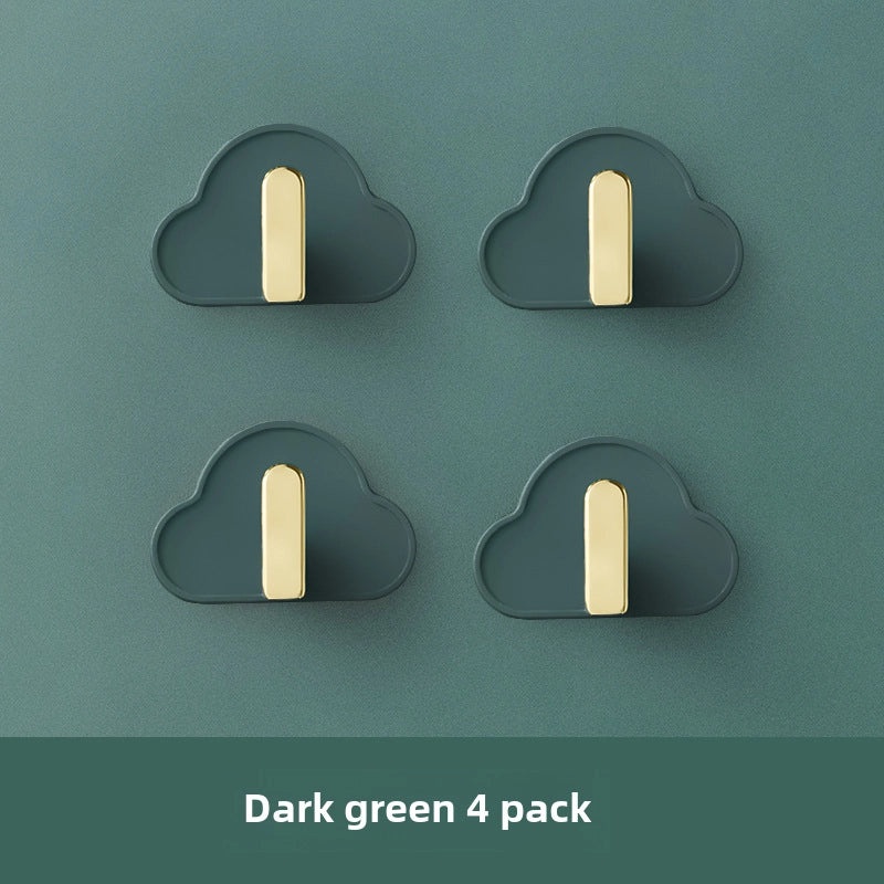 Cloud-shaped L-hook Seamless Non-perforated Wall Hook for Kitchen Bathroom Keys Bags|Home Storage & Organization