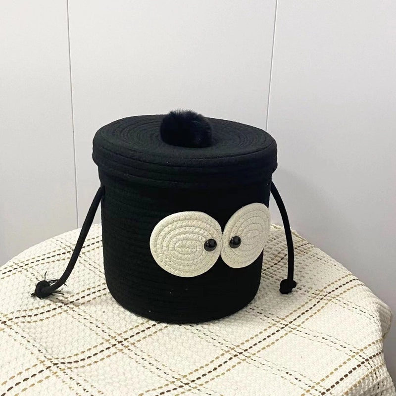 Adorable Cartoon Print Cotton Rope Storage Basket Organizer|Home Storage & Organization