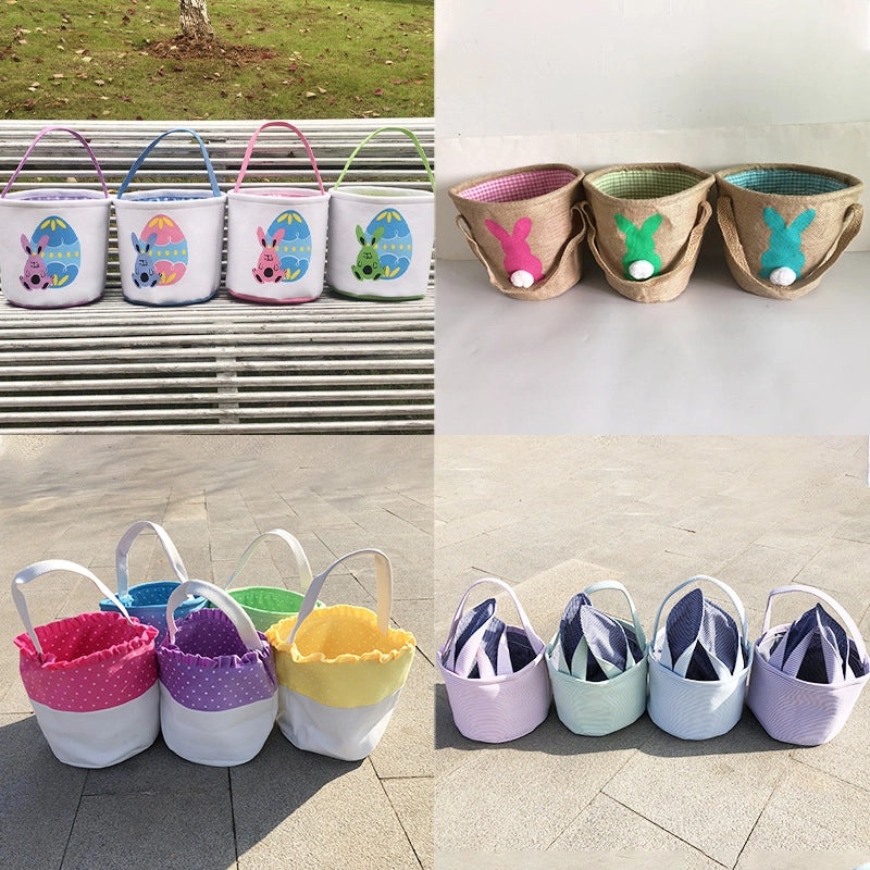 Easter DIY Canvas Bag with Rabbit Ears Decorative Gift Basket for Office and Cultural Events|Home & Garden > Seasonal Decor > Easter Decorations