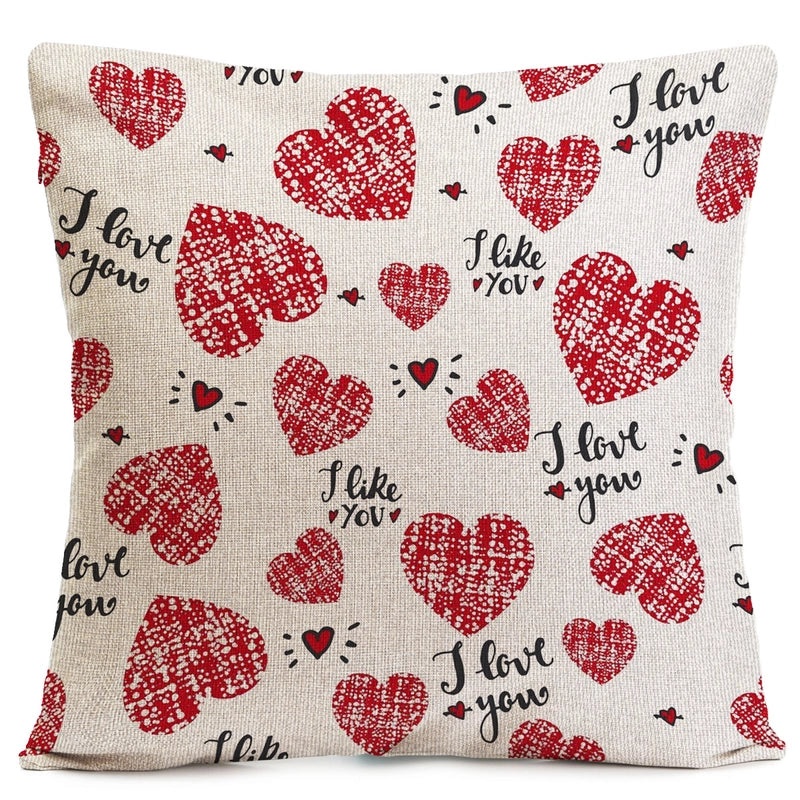 Valentine's Day Heart-Shaped Linen Pillow Covers for Couch Sofa Decor Minimalist Casual Elegant|Home Decor Pillows